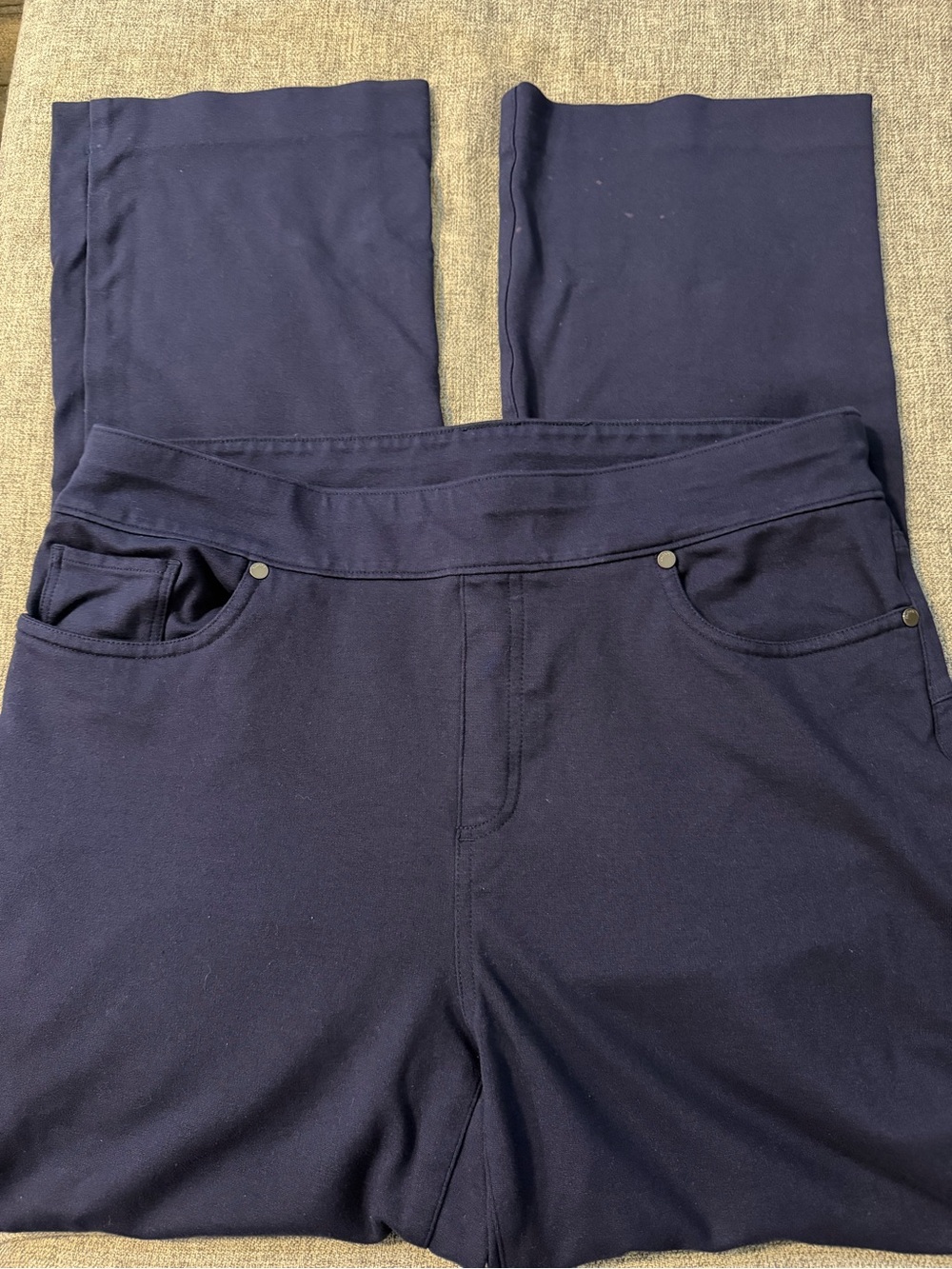 Chico's Navy Pull-On Ponte Leggings Straight Leg Size 1.5 FUC 5 pockets